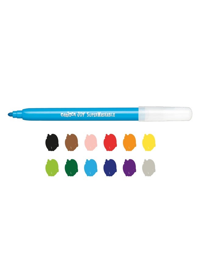 CARIOCA 40614 Joy Super Washable Felt Tip Pen (Pack of 12) - Image 3