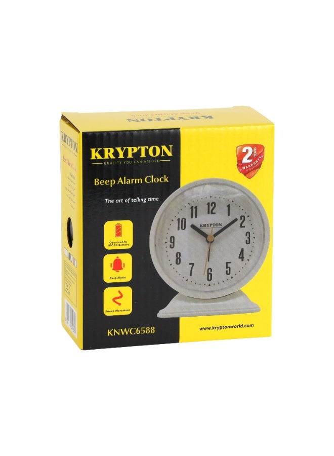 KRYPTON Beep Alarm Clock with Sweep Movement – Super Loud Wake-Up for Heavy Sleepers, Compact Design – White and Black - Image 3
