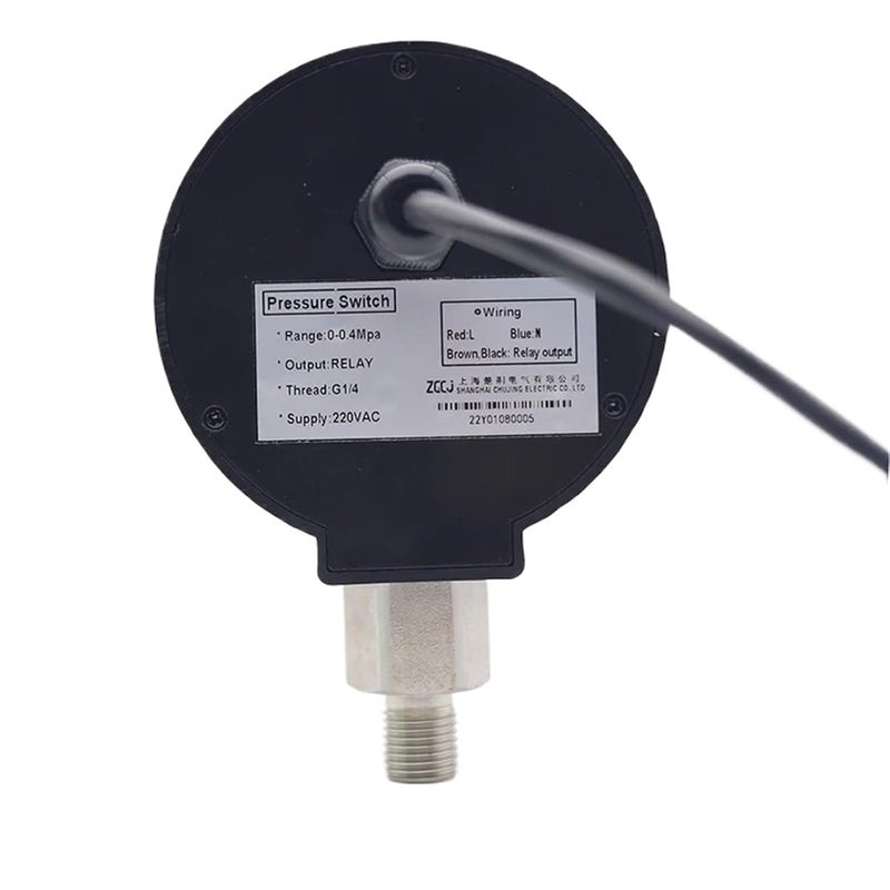 1pcs G1/4 Thread Pressure Gauge with 1 Relay Out 0-0.4Mpa/1.6Mpa 40Mpa Low or high Pressure Alarm Relay Pressure Switch(12VDC,0-1.6Mpa) - Image 2