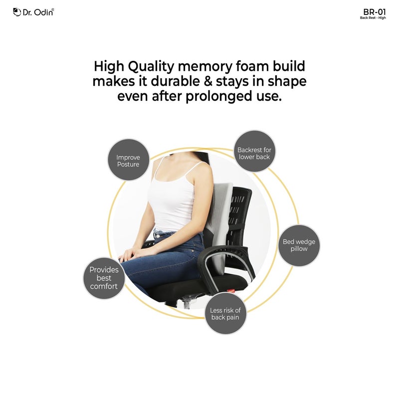 Dr.Odin وسادة دعم الظهر عالية ergonomics من دكتور أودين لدعم القطن العلوي وتصحيح الوضعية - Image 3