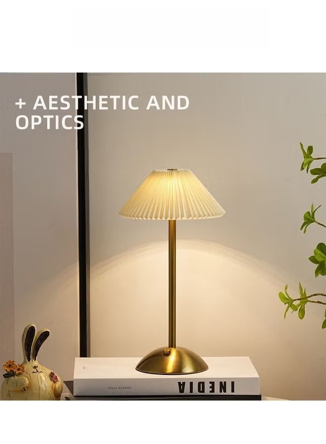 حمير مصباح طاولة LED، مصباح زخرفي مطوي للسرير، ذهبي، 29.8 × 16.5 سم - Image 4