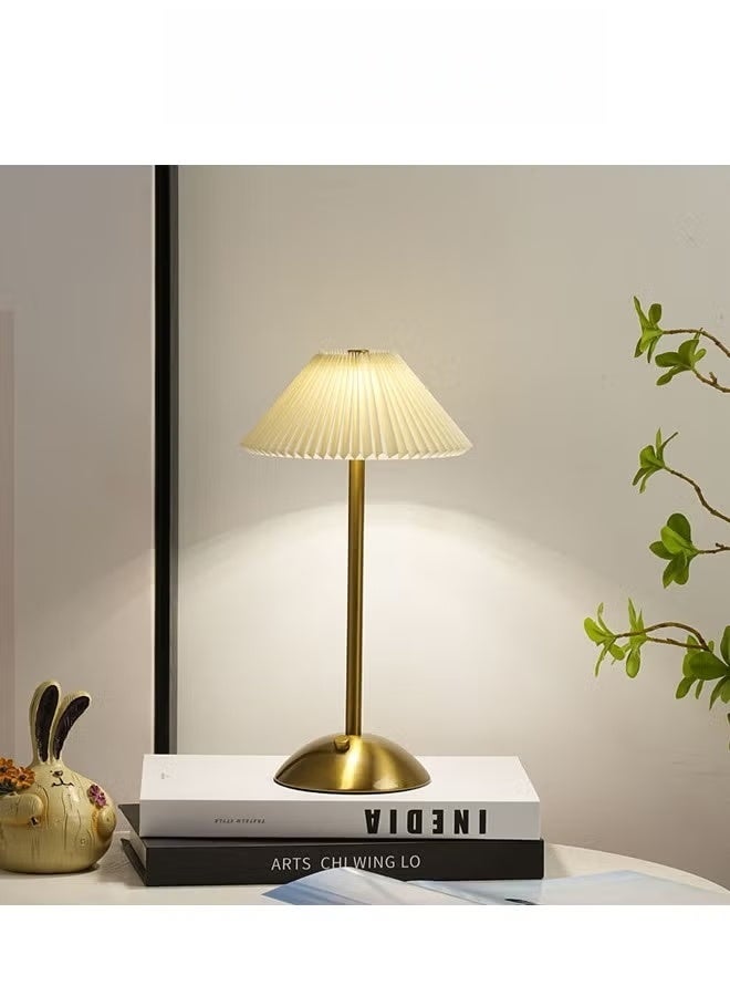حمير مصباح طاولة LED، مصباح زخرفي مطوي للسرير، ذهبي، 29.8 × 16.5 سم - Image 3