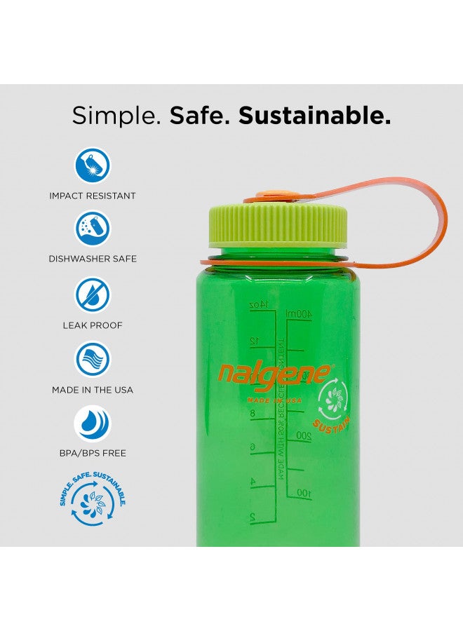 Nalgene Tritan Wide Mouth BPA-Free Water Bottle, Blue, 16 oz - Image 2