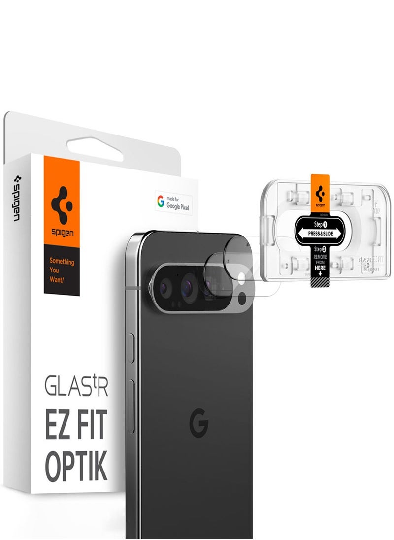Spigen واقي عدسة الكاميرا GLASTR EZ Fit Optik Google Pixel 9 PRO [عبوة من قطعتين] - شفاف للغاية  - Image 1