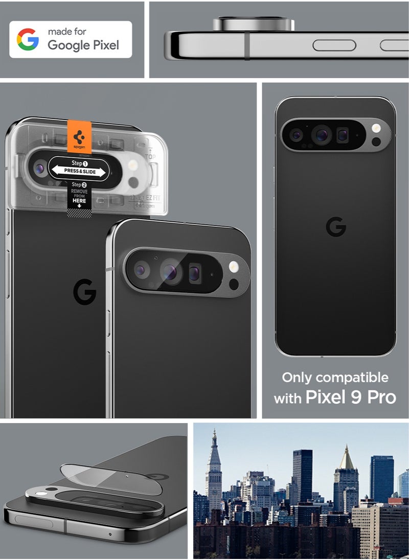 Spigen واقي عدسة الكاميرا GLASTR EZ Fit Optik Google Pixel 9 PRO [عبوة من قطعتين] - شفاف للغاية  - Image 2