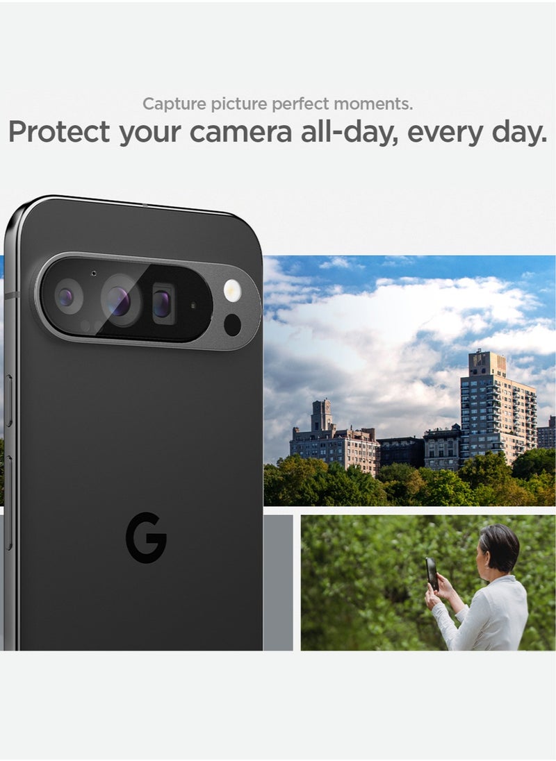 Spigen واقي عدسة الكاميرا GLASTR EZ Fit Optik Google Pixel 9 PRO [عبوة من قطعتين] - شفاف للغاية  - Image 3