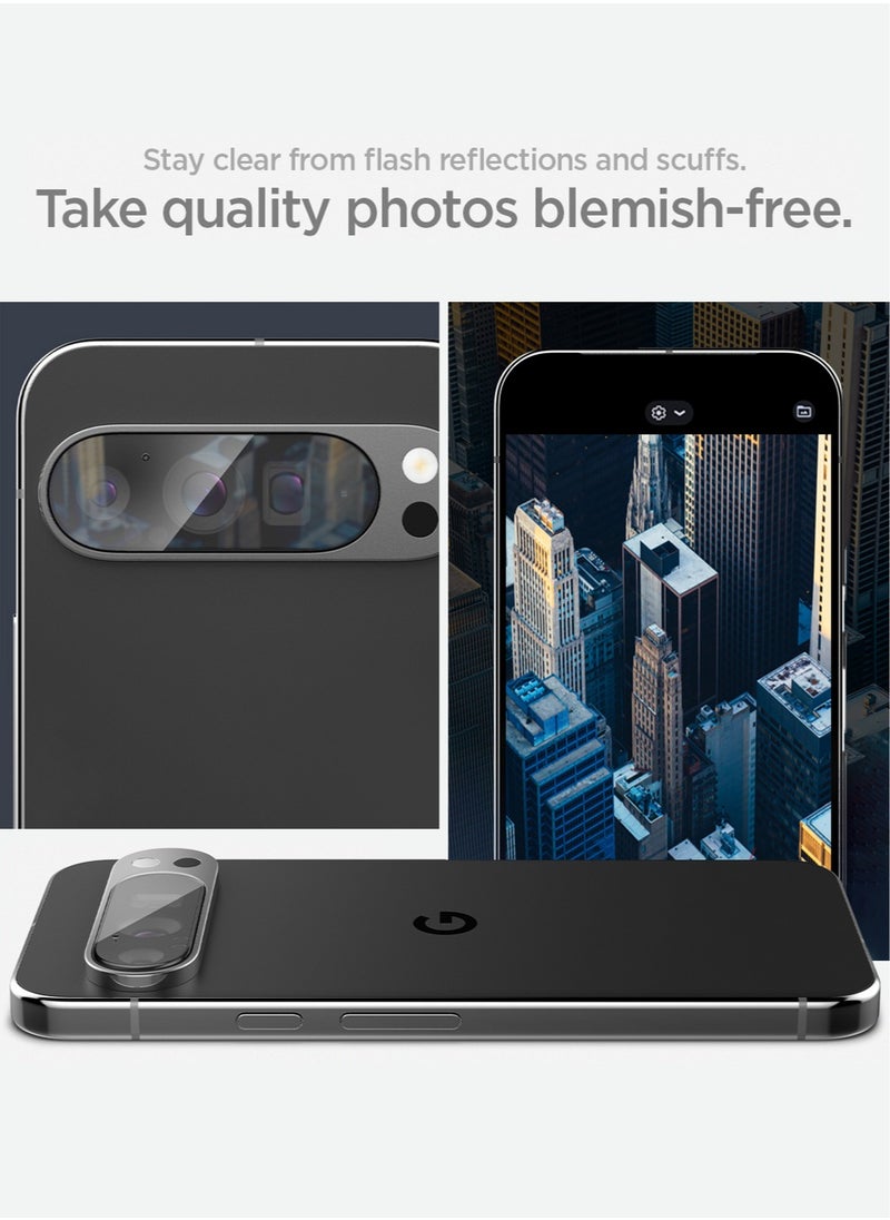 Spigen واقي عدسة الكاميرا GLASTR EZ Fit Optik Google Pixel 9 PRO [عبوة من قطعتين] - شفاف للغاية  - Image 4