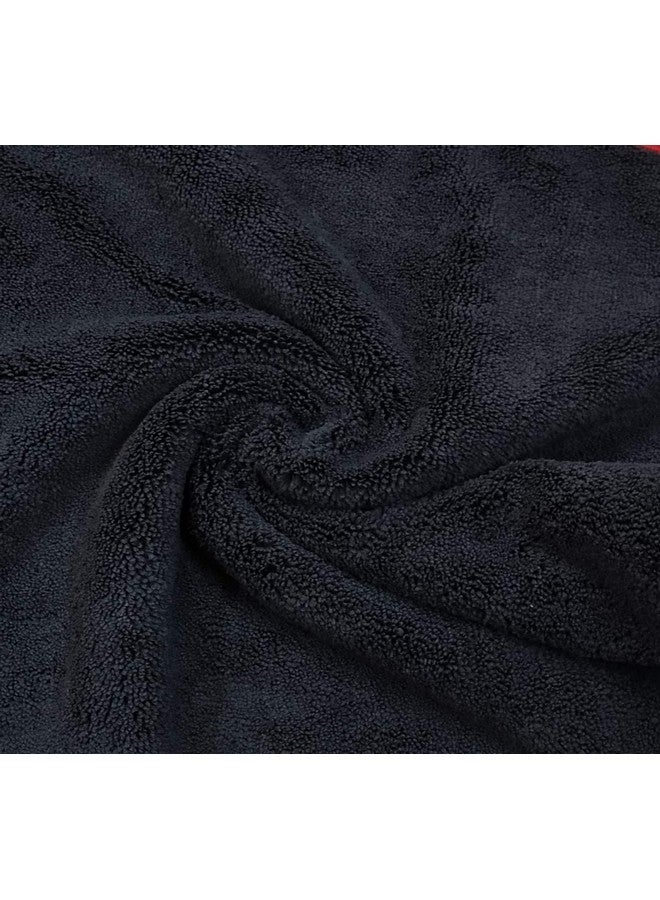 SOFTSPUN Microfiber High Loop Cleaning Cloth 5 pcs 40x60cm 380 GSM Black Thick Lint & StreakFree Super Absorbent Multipurpose Wash Towels for Kitchen Car Window Stainless Steel & Silverware. - Image 2