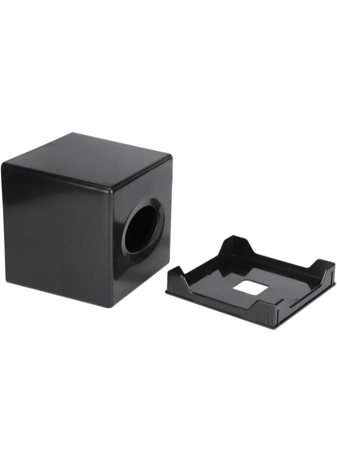 silvercnc Tissue Box Cover Square, Black Plastic Facial Tissue Holder Napkin Dispenser for Car Home Office Bathroom Vanity, 5.4 x 5.4 x 5.1in  - Image 4