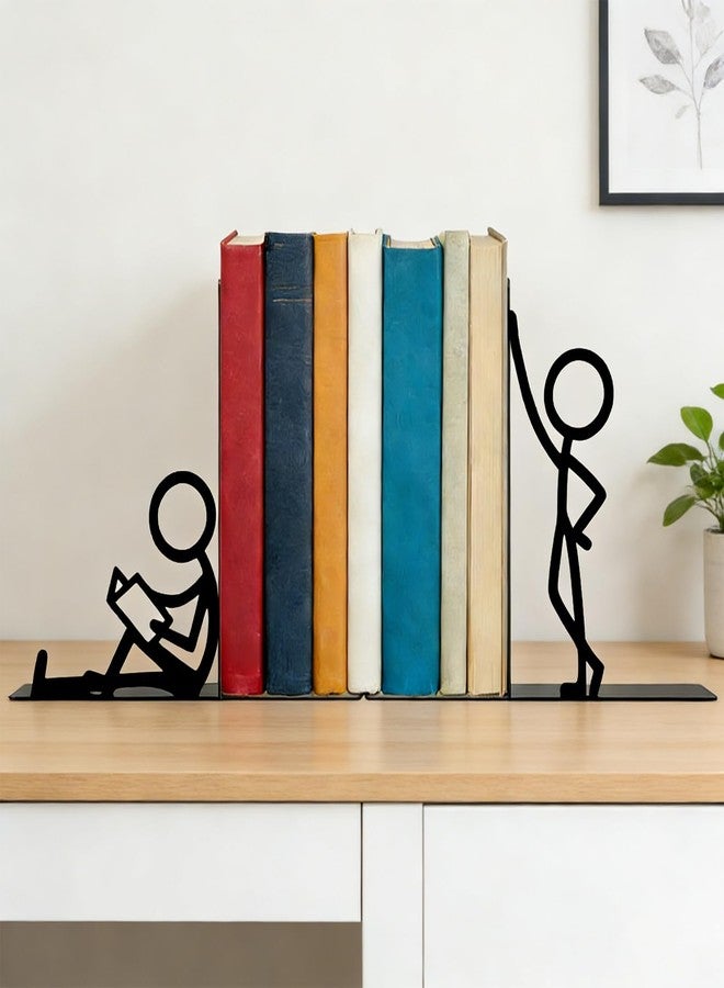 فواصل كتب معدنية مزخرفة، بتصميمات لطيفة على شكل أشخاص لتزيين رفوف الكتب، فواصل كتب للرفوف، هدية مثالية لمحبي الكتب - Image 3