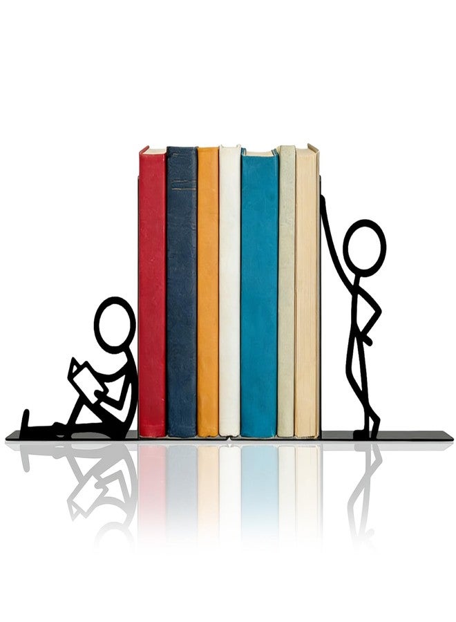 فواصل كتب معدنية مزخرفة، بتصميمات لطيفة على شكل أشخاص لتزيين رفوف الكتب، فواصل كتب للرفوف، هدية مثالية لمحبي الكتب - Image 1
