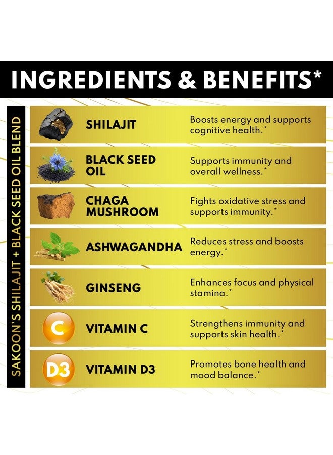 Sakoon nutrition Pure Shilajit Supplement Gummies with Black Seed Oil, High Potency Pure Himalayan Resin for Energy, Immune Support, and Cognitive Function, Lab Tested Chewables - Image 3