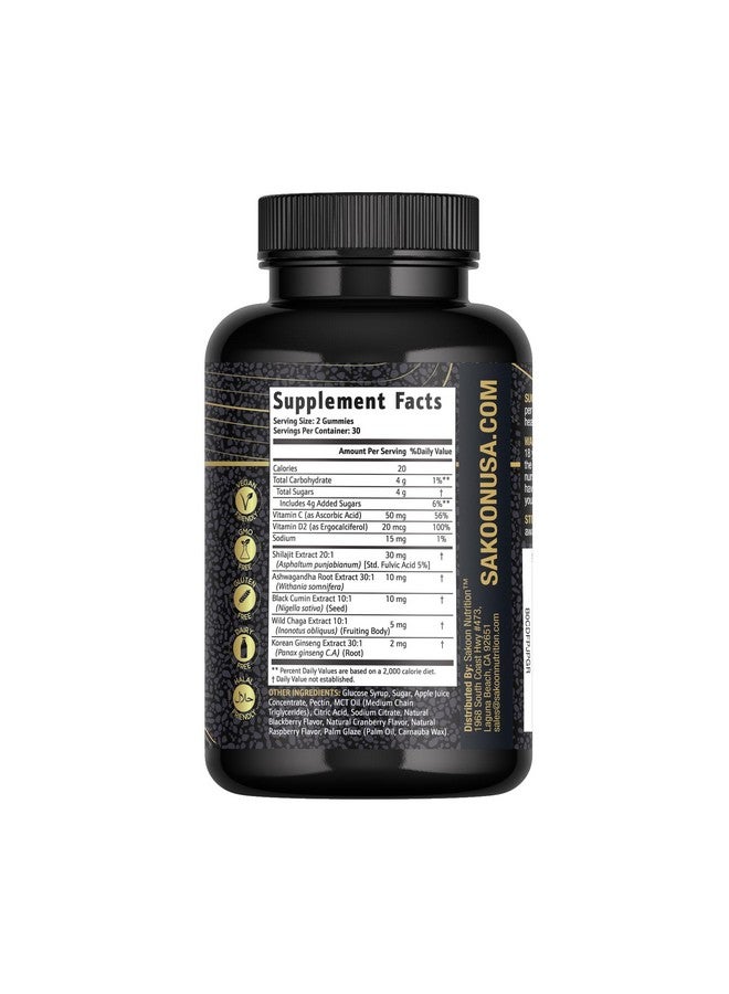 Sakoon nutrition Pure Shilajit Supplement Gummies with Black Seed Oil, High Potency Pure Himalayan Resin for Energy, Immune Support, and Cognitive Function, Lab Tested Chewables - Image 2