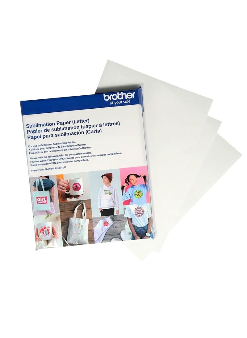 Brother Sublimation Paper Pack (100 Sheets) – SP01PL | High-Quality Paper for Vibrant Sublimation Printing - Image 1