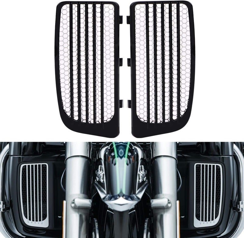 XMMT Pair Motorcycle Accessory: Radiator Grills & Screens for Harley Twin Cooled 2014-2023, Black - Image 1