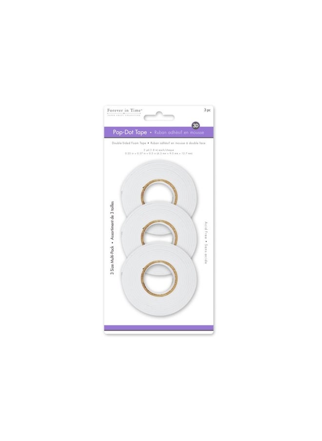 Forever in Time Multicraft 3D Pop Dot Tape Multi Pack 3Pc  - Image 1