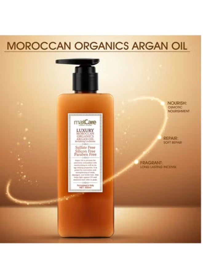 Maxcare Max Care Moroccan Argan Oil Organic Hair Conditioner Sulfate Free Best Deep Moisturizing for Dry Hair Repairs Damaged Hair Safe for Color Treated Hair 300ml - Image 2