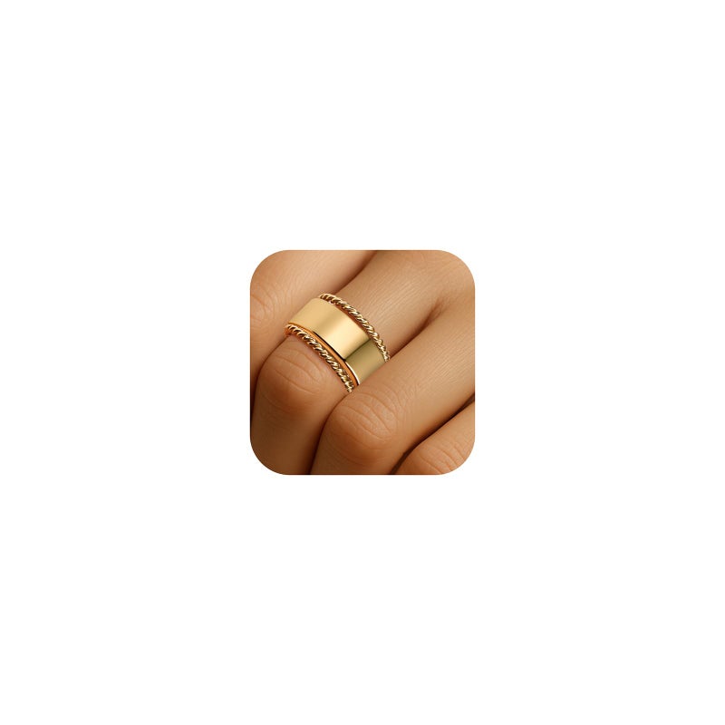 CARITATE 2 Pack Stacking Rings for Oura Ring Gen 4Gen 3 14k Gold Plated Twist Rope Ring Non Tarnish Thin Oura Stacking Ring for Women Size 710 Smart Rings Accessories