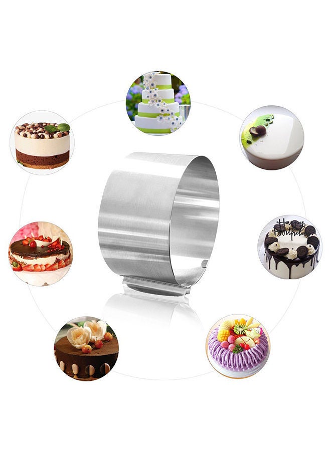 NIBEMINENT Retractable Cake Ring Silver 17x16.5x9cm  - Image 2