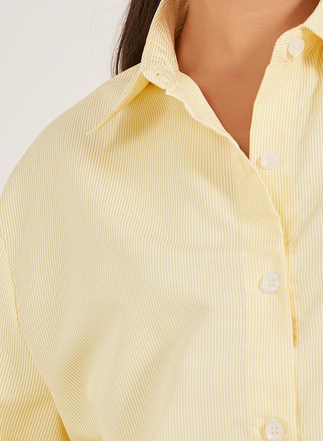 تايك تو قميص ستايلي بأكمام طويلة واسع سادة - Image 3