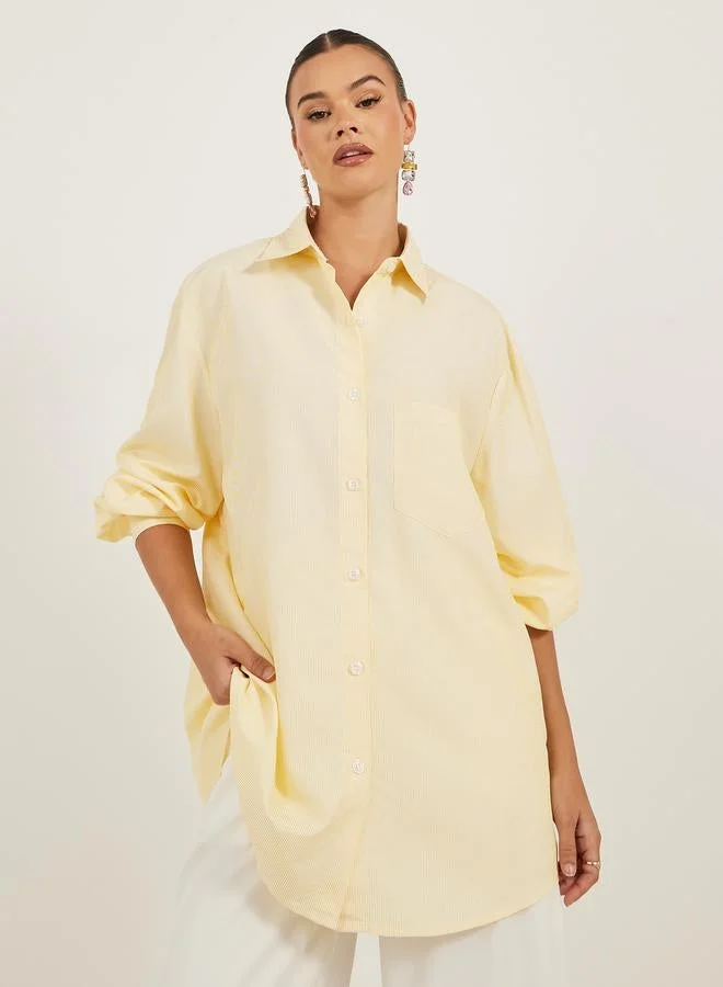 Take Two Solid Long Sleeves Oversized Shirt