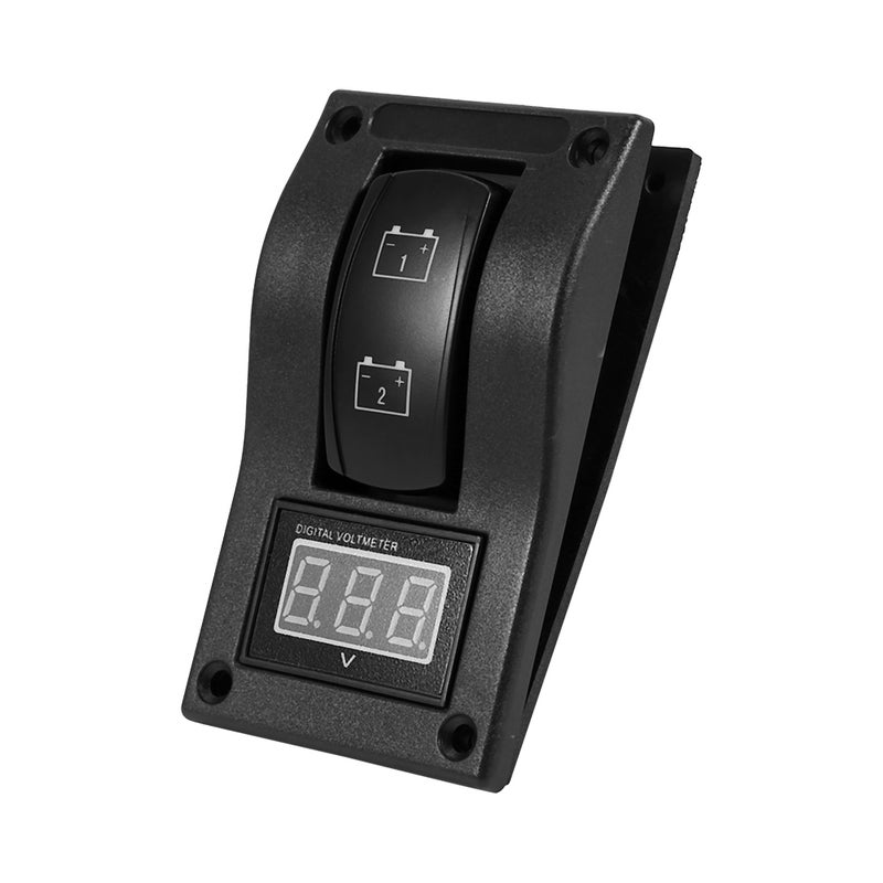 12V DC Marine Boat Voltmeter LED Dual Battery Test Panel Rocker Switch On OFF on - Image 1