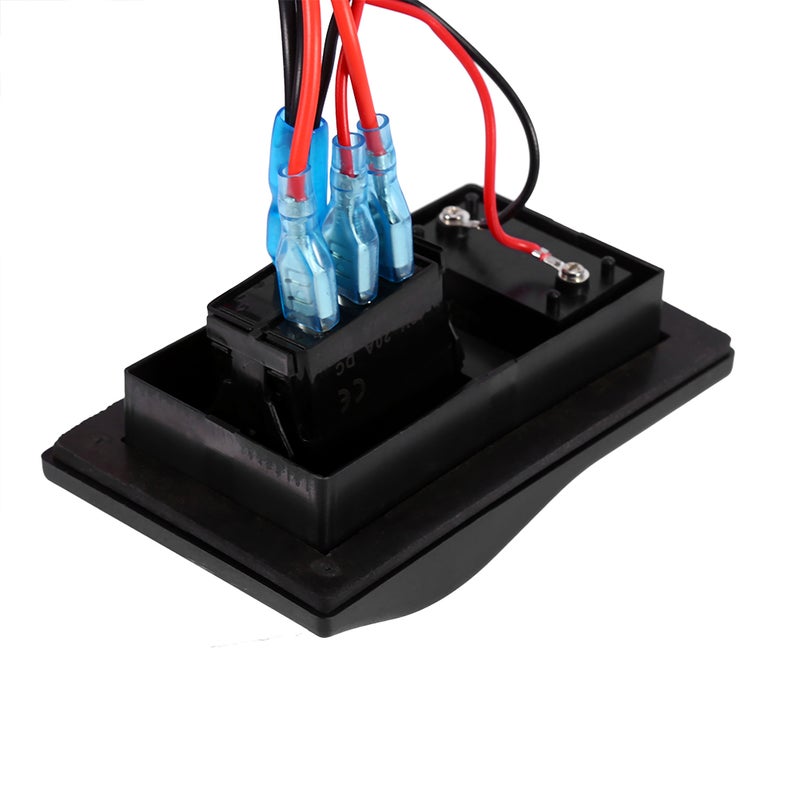 12V DC Marine Boat Voltmeter LED Dual Battery Test Panel Rocker Switch On OFF on - Image 5