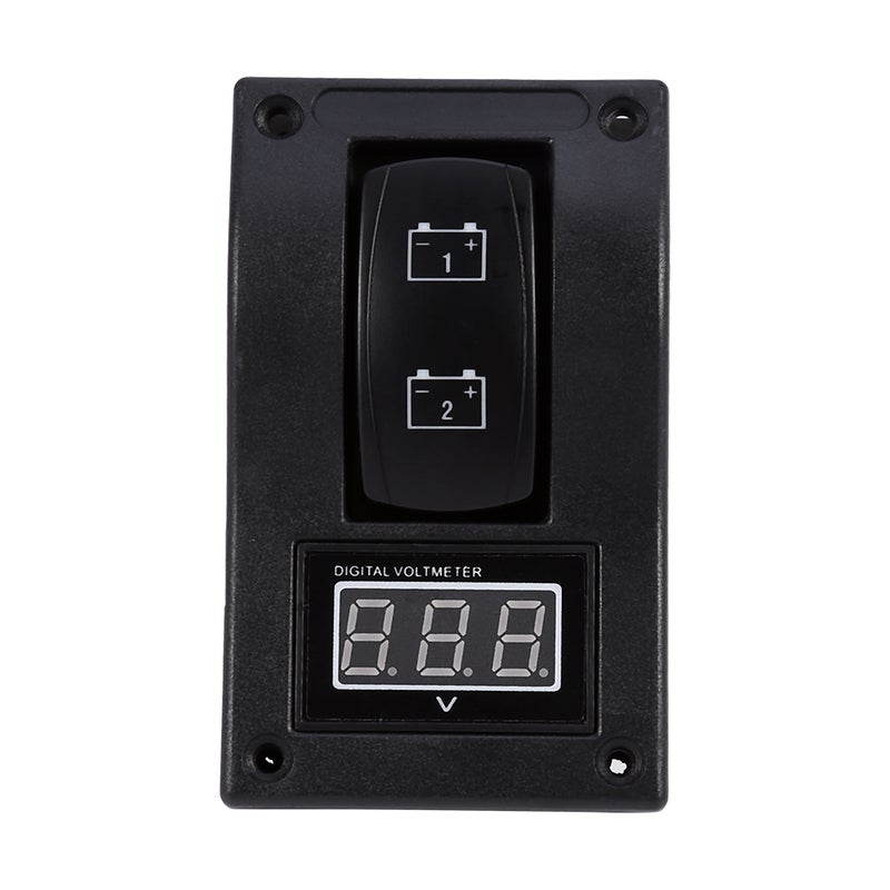 12V DC Marine Boat Voltmeter LED Dual Battery Test Panel Rocker Switch On OFF on - Image 2