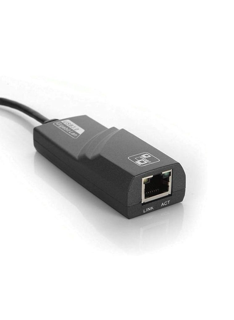Generic - Ethernet Adapter USB 3.0 to 10/100/1000 Network RJ45 Lan Wired Adapter for Nintendo Switch, Wii, Wii U, Macbook, Chromebook, Windows 10, 8.1, Mac OS, Surface Pro- Black - Image 1