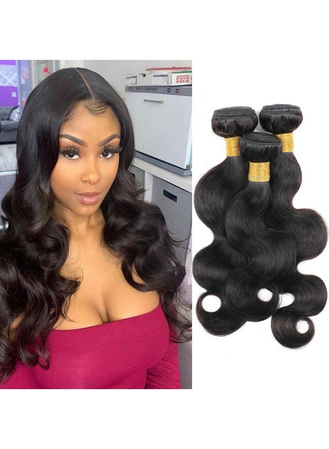 DAIMER 3 Bundles 12 14 16 Inch Brazilian Body Wave Human Hair Extensions Double Weft 10A Brazilian Hair Bundles Unprocessed Virgin Hair Weave 300G/Package - Image 1