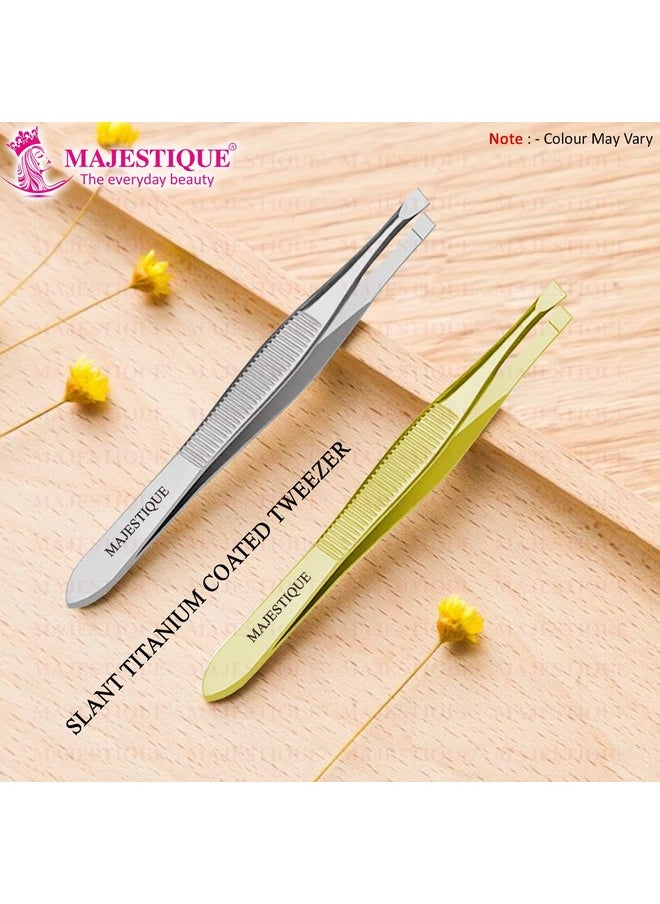 MAJESTIQUE Majestique Eyebrow Pluker Tweezers for Women and Men Twiser Eyebrows | Twizzer Tools for Ingrown Hair and Splinters | Professional Facial Twizzer Tools for Eyebrows and Hair Plucker Removal - Gold 2Pcs  - Image 4
