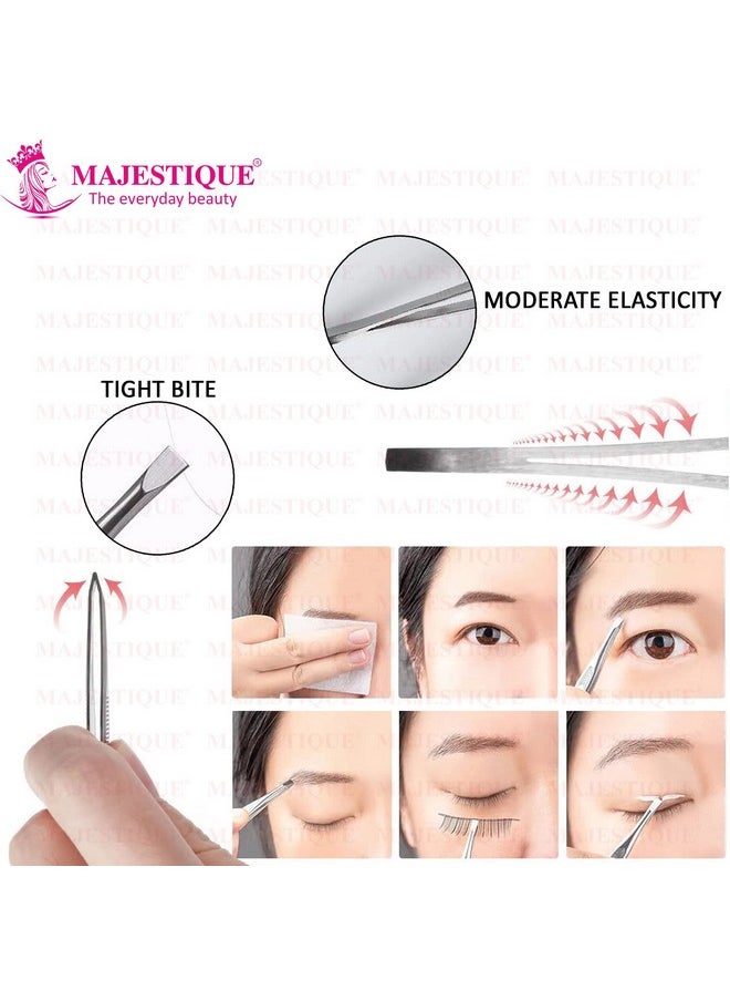 MAJESTIQUE Majestique Eyebrow Pluker Tweezers for Women and Men Twiser Eyebrows | Twizzer Tools for Ingrown Hair and Splinters | Professional Facial Twizzer Tools for Eyebrows and Hair Plucker Removal - Gold 2Pcs  - Image 3