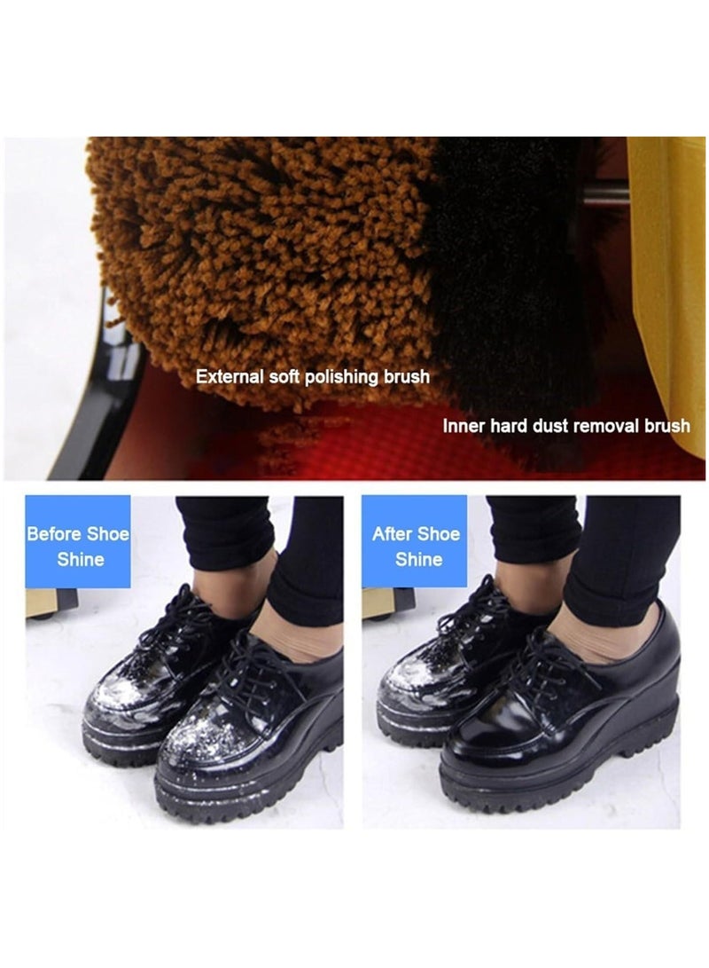 VITION آلة تلميع الأحذية الأوتوماتيكية، جهاز تلميع كهربائي للأحذية مع فرشتين للأحذية البنية والسوداء، موزع كريم، مثالي للاستخدام في المنزل والمكتب وردهة الفندق (أسود) - Image 3
