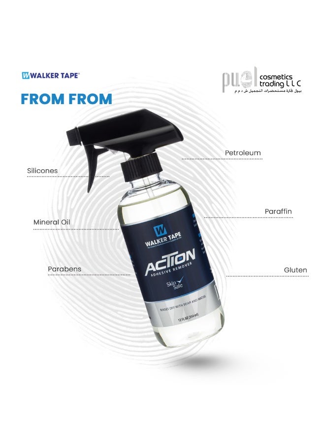 Walker Tape® Action Adhesive Remover is your trusted, all-in-one hair glue remover for wigs, toupees, and hair systems. Its fast-acting formula efficiently breaks down adhesives while remaining gentle on sensitive skin. Action Remover works on lace wigs, poly bases, scalp adhesives, and more—making it the ideal choice for both professionals and personal users. It leaves no sticky residue, allowing for clean, smooth reinstallation. Whether you’re maintaining hair extensions, lace front wigs, or bonding tape, this skin-safe adhesive solvent ensures irritation-free and thorough removal every time. A must-have wig glue remover for salons and home hairpiece care. - Image 5