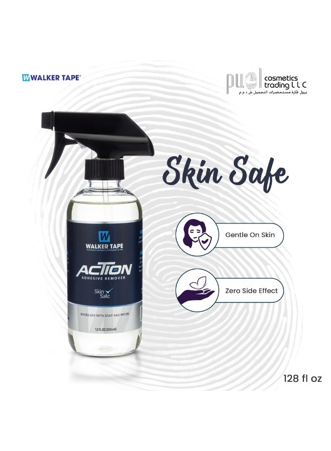 Walker Tape® Action Adhesive Remover is your trusted, all-in-one hair glue remover for wigs, toupees, and hair systems. Its fast-acting formula efficiently breaks down adhesives while remaining gentle on sensitive skin. Action Remover works on lace wigs, poly bases, scalp adhesives, and more—making it the ideal choice for both professionals and personal users. It leaves no sticky residue, allowing for clean, smooth reinstallation. Whether you’re maintaining hair extensions, lace front wigs, or bonding tape, this skin-safe adhesive solvent ensures irritation-free and thorough removal every time. A must-have wig glue remover for salons and home hairpiece care. - Image 2