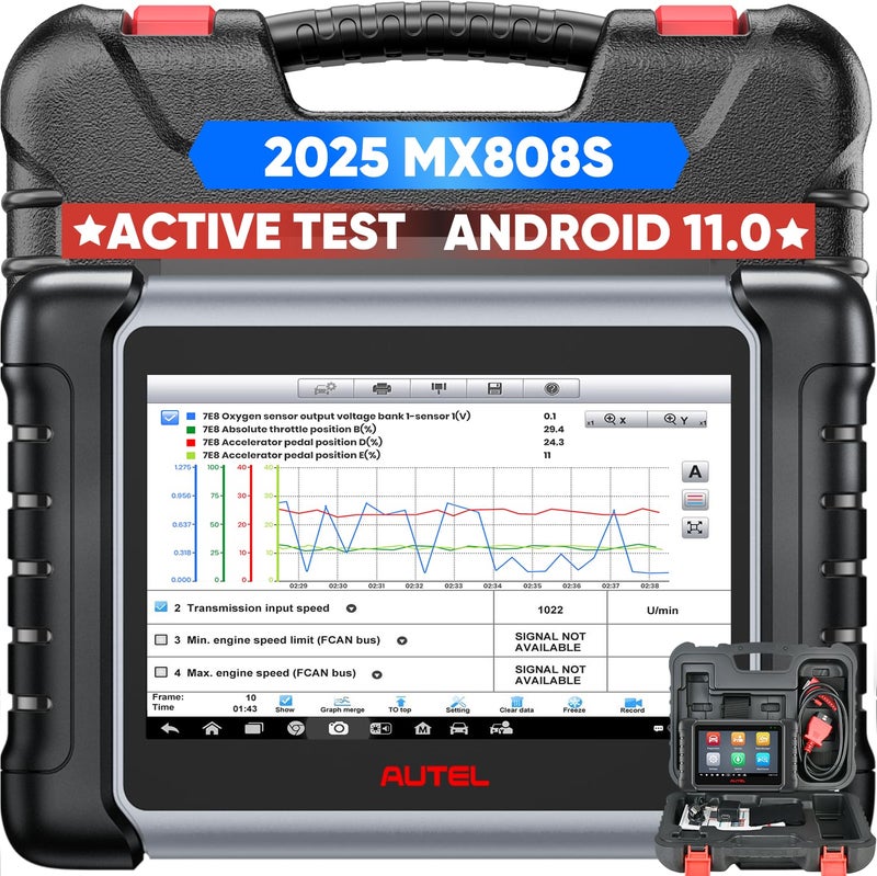 Autel Autel Scanner MaxiCheck MX808S 2025 US Ver of MaxiCOM MK808S MK808Z Full Bidirectional Diagnostic Scan Tool as MK900 MX900 MK900BT MK808BT PRO 3K Active Test 28 Service OE All System OS11 FCA