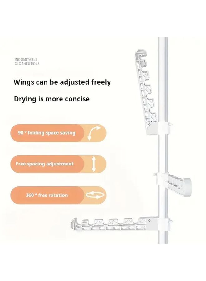 Black Heavy Duty Retractable Clothes Drying Rack Space Saving Adjustable Height Metal - Image 5