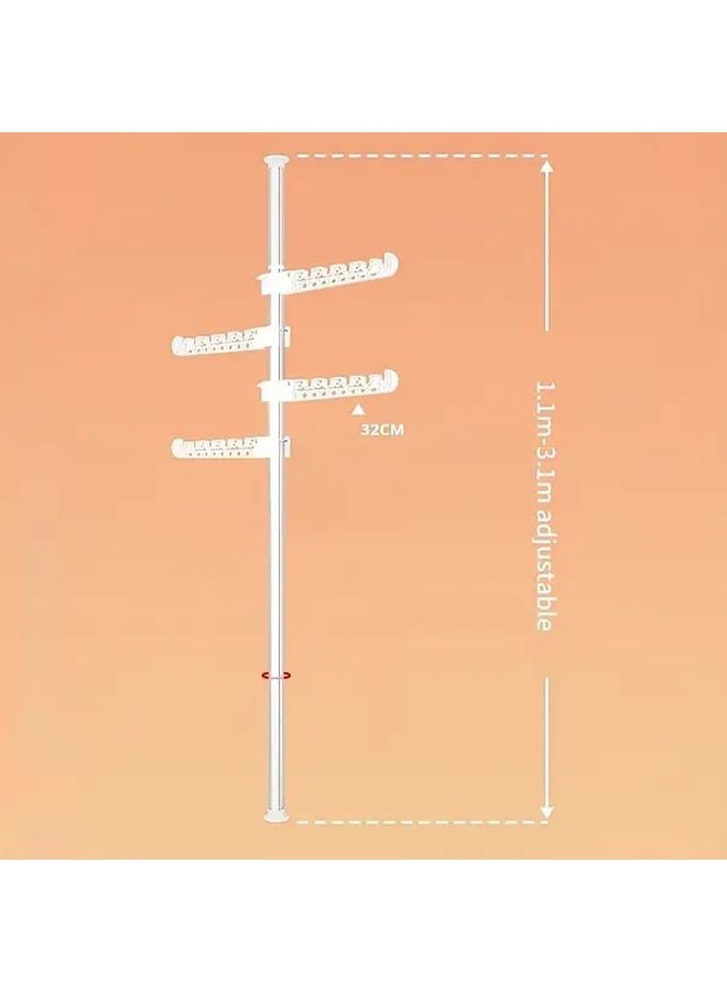 Black Heavy Duty Retractable Clothes Drying Rack Space Saving Adjustable Height Metal - Image 4