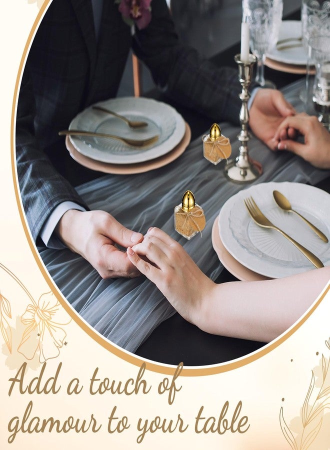 Uiifan مجموعة أوييفان المكونة من 50 قطعة، كل قطعة تحتوي على 0.5 أونصة من علب الملح والفلفل الصغيرة ذات الأغطية الذهبية اللون، وحوامل توابل زجاجية شفافة، بالإضافة إلى 5 قمع بلاستيكي و50 بطاقة و50 حبلًا، مناسبة لحفلات الزفاف والمطبخ (شكل مربع). - Image 4