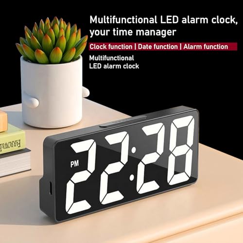 Prplet Digital Alarm Clock with Large LED Display | Desk/Table Clock with Snooze, Temperature, Date & Time | for Students, Home, Office, Corporate Use (Black) - Image 5