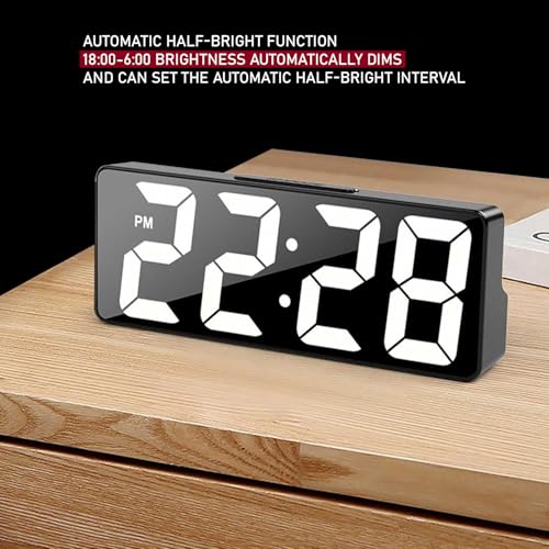 Prplet Digital Alarm Clock with Large LED Display | Desk/Table Clock with Snooze, Temperature, Date & Time | for Students, Home, Office, Corporate Use (Black) - Image 4