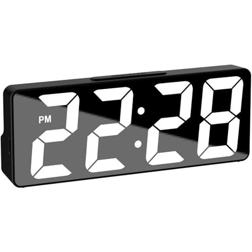 Prplet Digital Alarm Clock with Large LED Display | Desk/Table Clock with Snooze, Temperature, Date & Time | for Students, Home, Office, Corporate Use (Black) - Image 1