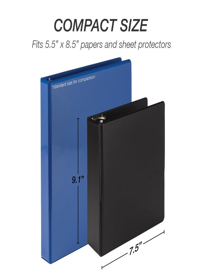 سامسيل مجلد سامسيل الاقتصادي الصغير ذو الثلاث حلقات، صنع في الولايات المتحدة الأمريكية، مجلد دائري بحلقات 9.1 بوصة × 7.5 بوصة، غلاف غير لاصق قابل للتخصيص، أسود - Image 5