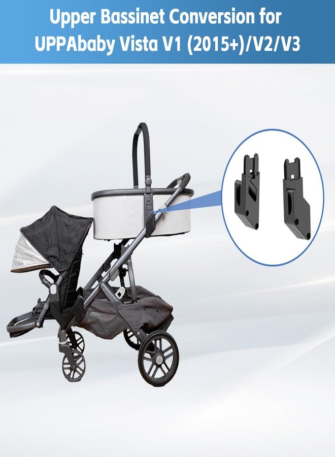 myusya Upper Bassinet Conversion for UPPAbaby Vista V1 (2015+)/V2/V3 | Dual-Level Seat Converter for Toddler Setup | Secure Bolt-On Adapter（Only Upper Apapter) - Image 4