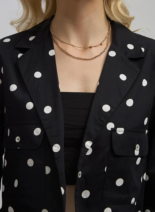 Virgio Cotton Polka Crop Blazer