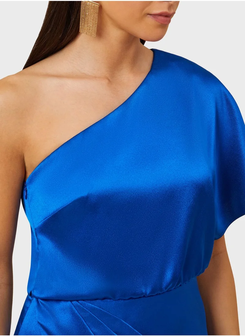 AIDAN MATTOX One Shoulder Satin Dress