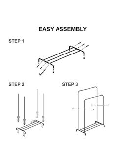 Metal Double Clothes Hanger Organizer and Clothes Rack Black 143 x 96 x 42cm Rustproof Original - pzsku/Z1A605C2EFA032B6F2302Z/45/_/1717773196/e5e7174f-ee8a-4ad0-978d-2ab9eb82f1fd