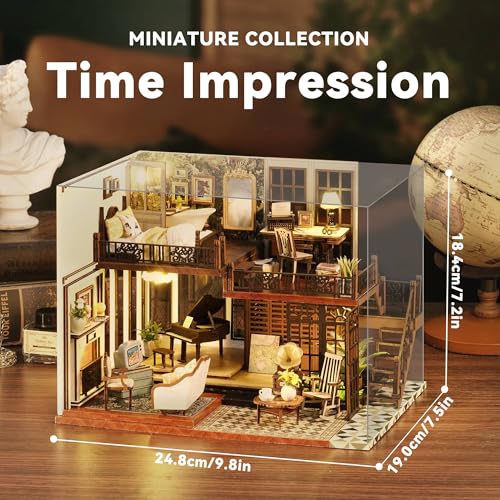 Flever Dollhouse Miniature DIY House Kit Creative Room with Furniture for Romantic Artwork Gift Time Impression - Image 5
