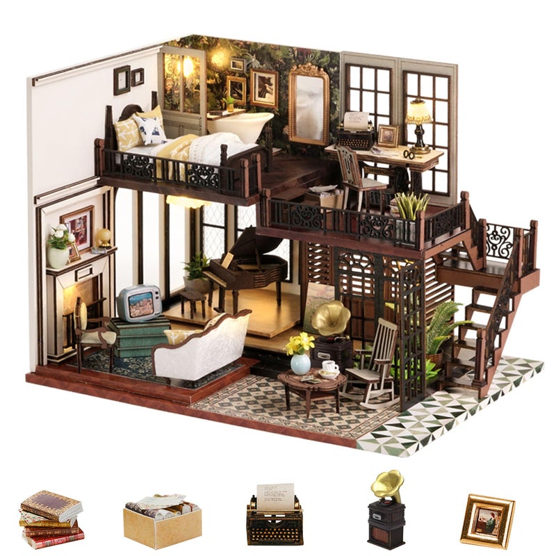 Flever Dollhouse Miniature DIY House Kit Creative Room with Furniture for Romantic Artwork Gift Time Impression - Image 3