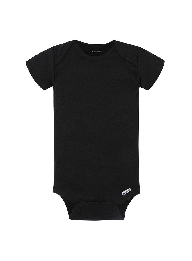 Gerber Gerber Baby 5-Pack Solid Onesies Bodysuits, Black, 12 Months  - Image 1